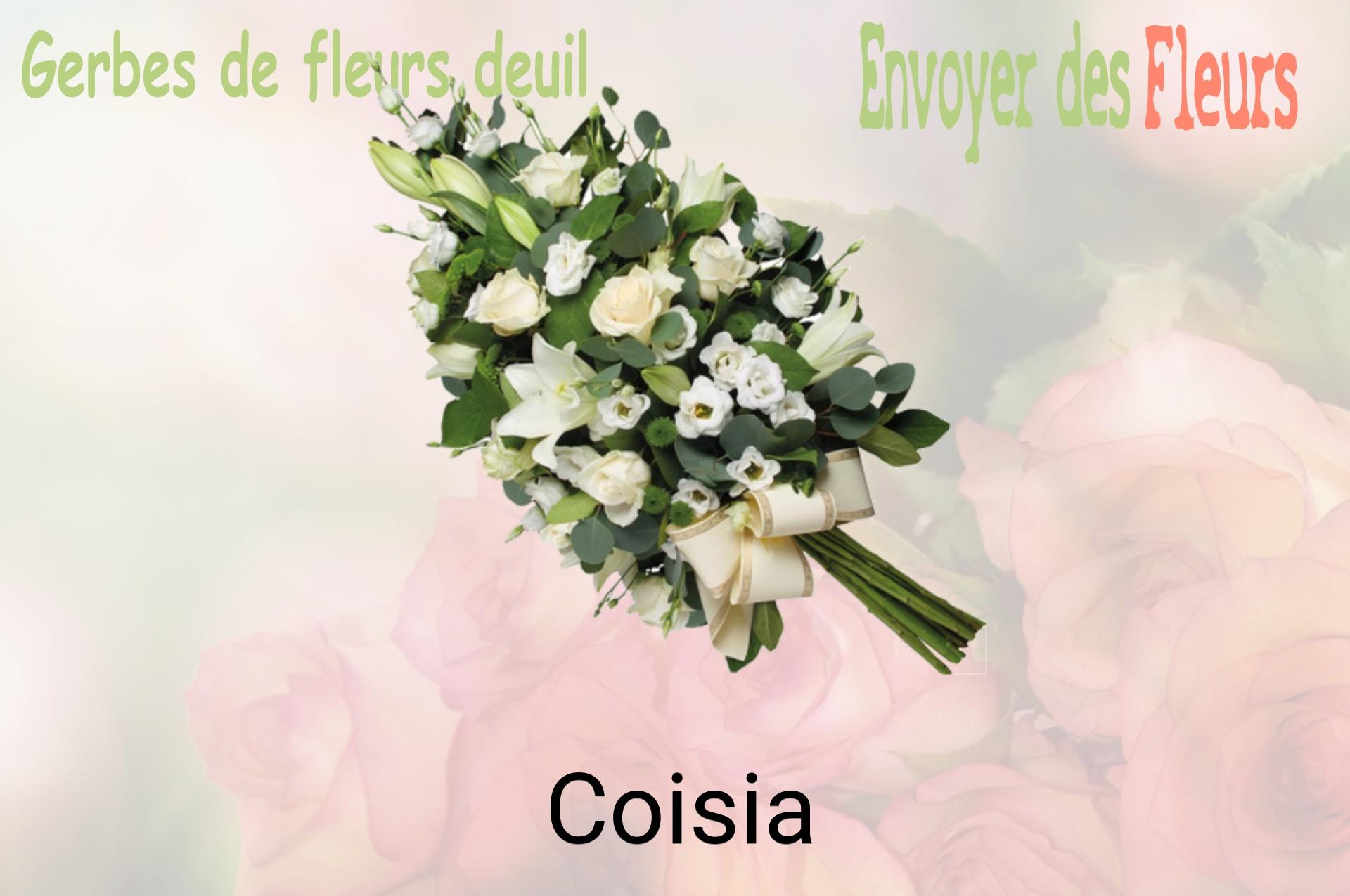 Gerbe de fleurs de deuil livrée à Coisia